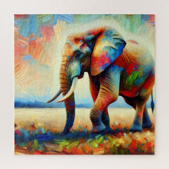 A Colorful Abstract Elephant  Jigsaw Puzzle (Vertical)