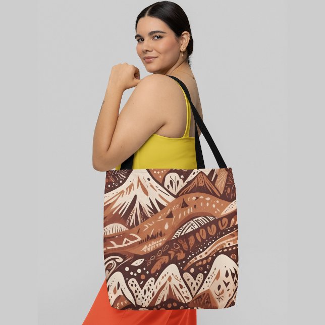 A colorful abstract landscape mountains hills tote bag (Creator Uploaded)