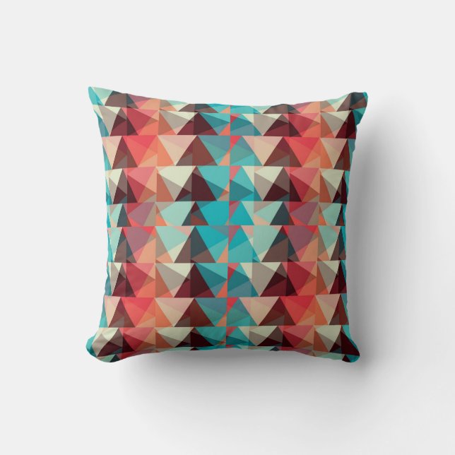 A colorful abstract pattern throw pillow (Front)