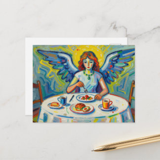 A Colorful Angel at Breakfast Postcard