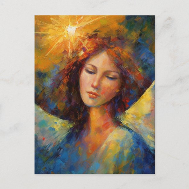 A Colorful Angel Glows Postcard (Front)
