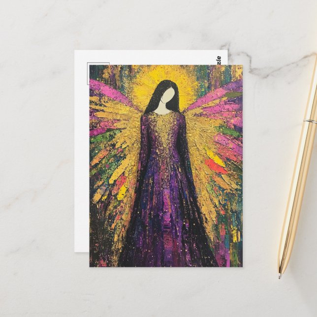 A Colorful Angel Postcard (Front/Back In Situ)