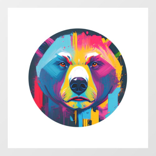 A colorful bear appears in front wall decal 