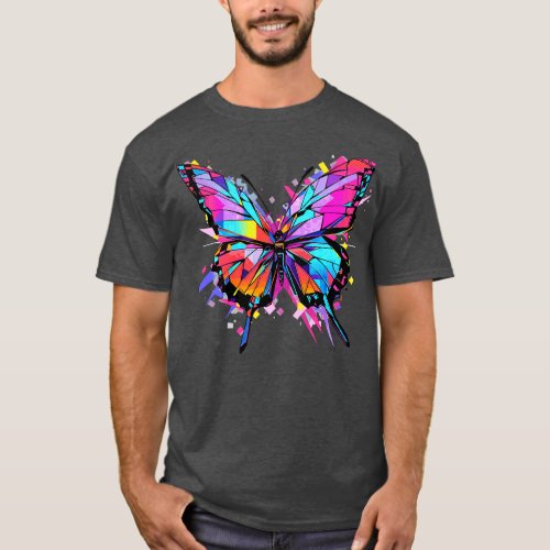 A colorful butterfly with splats T_Shirt