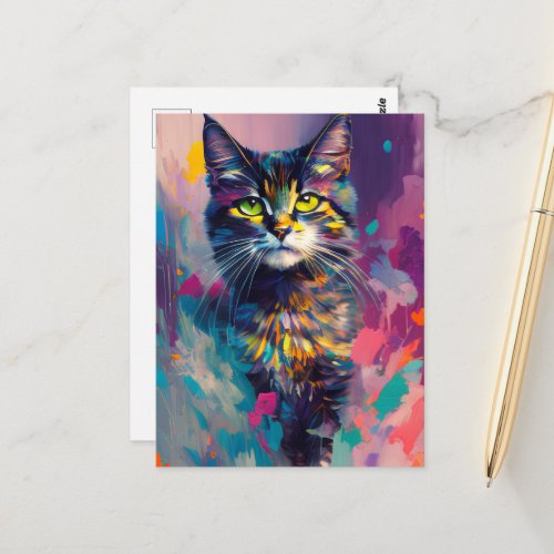 A Colorful Cat Postcard