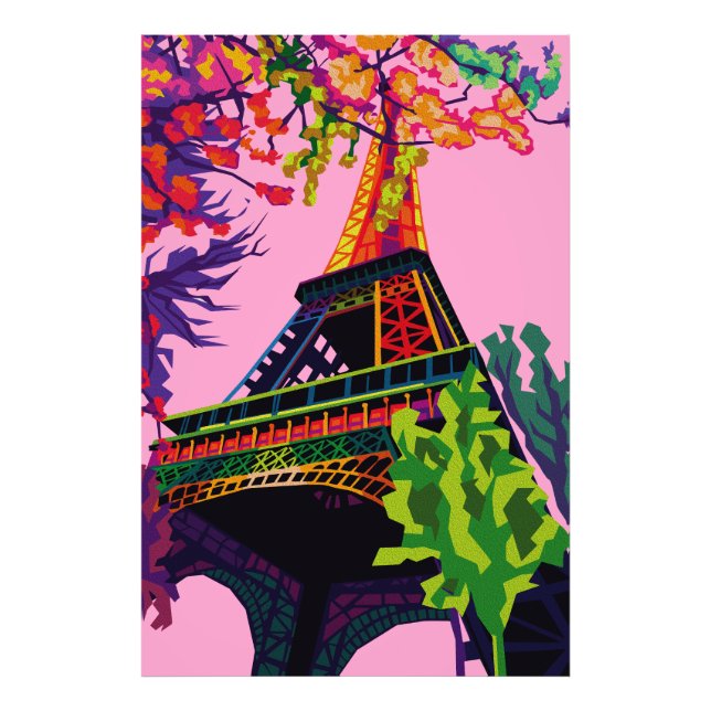 A Colorful Celebration of the Eiffel Tower Photo Print (Front)