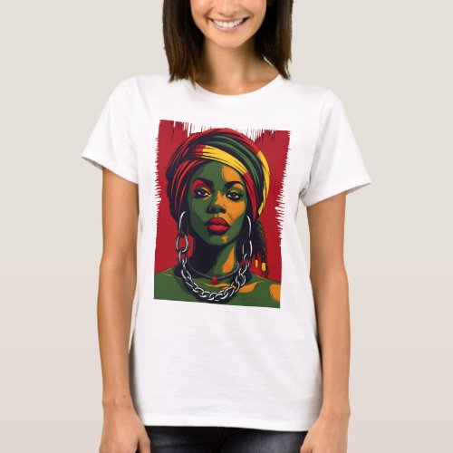 A Colorful Design Of A Majestic African Woman To C T_Shirt
