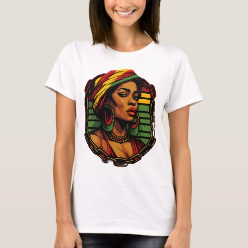 A Colorful Design Of A Majestic African Woman To C T_Shirt