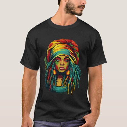 A Colorful Design Of A Majestic African Woman To C T_Shirt