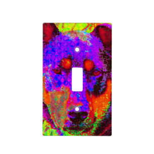 A Colorful Dog Light Switch Cover