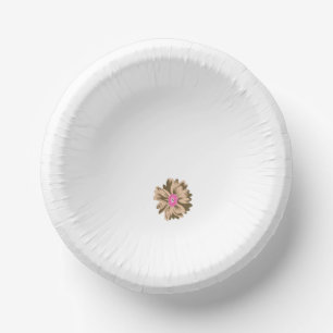 A colorful flower illustration featuring a unique  paper bowls