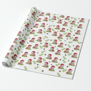 A colorful forest fly and a snail wrapping paper