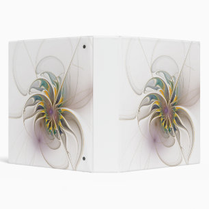A colorful fractal ornament. Abstract Flower art 3 Ring Binder