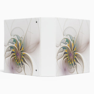 A colorful fractal ornament. Abstract Flower art 3 Ring Binder