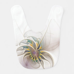 A colorful fractal ornament. Abstract Flower art Baby Bib