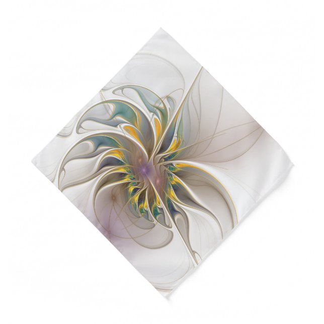 A colorful fractal ornament. Abstract Flower art Bandana (Front)