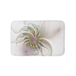 A colorful fractal ornament. Abstract Flower art Bath Mat