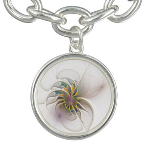 A colorful fractal ornament. Abstract Flower art Bracelet