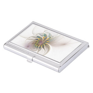 A colorful fractal ornament. Abstract Flower art Business Card Case