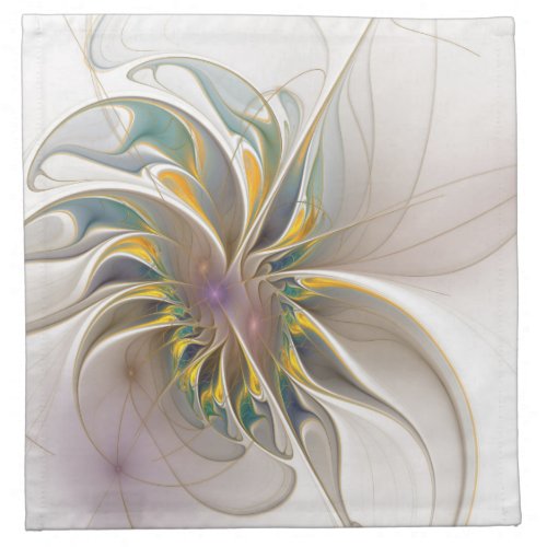 A colorful fractal ornament Abstract Flower art Cloth Napkin