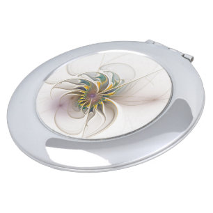 A colorful fractal ornament. Abstract Flower art Compact Mirror