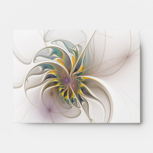 A colorful fractal ornament. Abstract Flower art Envelope (Front)