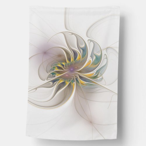 A colorful fractal ornament Abstract Flower art House Flag