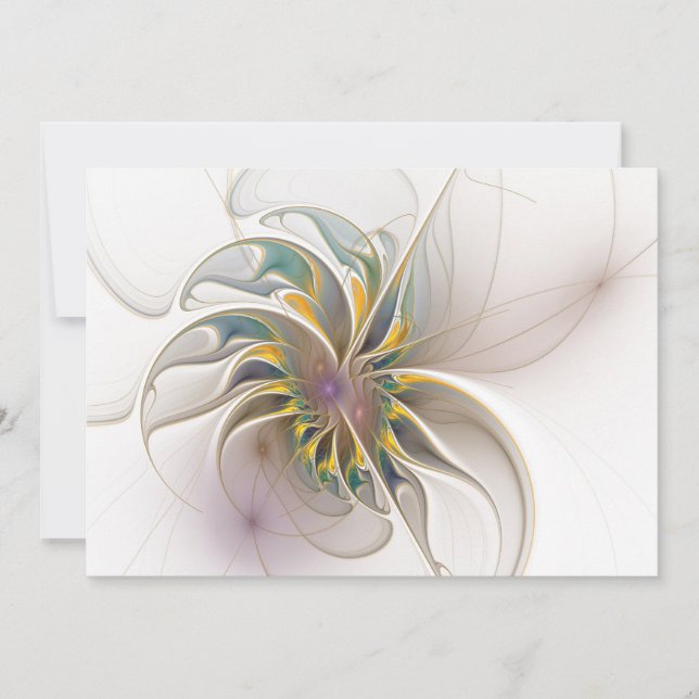 A colorful fractal ornament. Abstract Flower art  Invitation (Front)