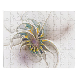 A colorful fractal ornament. Abstract Flower art Jigsaw Puzzle