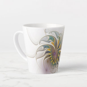 A colorful fractal ornament. Abstract Flower art Latte Mug