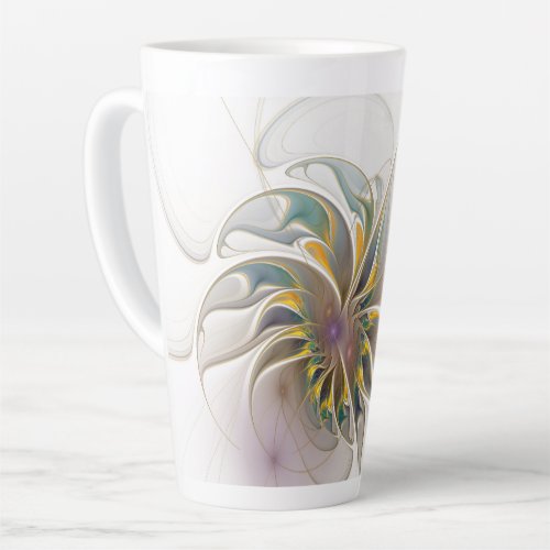 A colorful fractal ornament Abstract Flower art Latte Mug