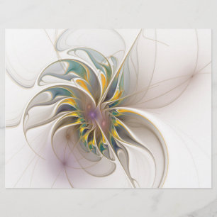 A colorful fractal ornament. Abstract Flower art Letterhead