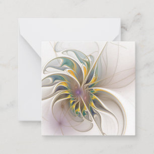 A colorful fractal ornament. Abstract Flower art Note Card