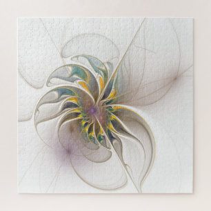A colorful fractal ornament. Abstract Flower art T Jigsaw Puzzle