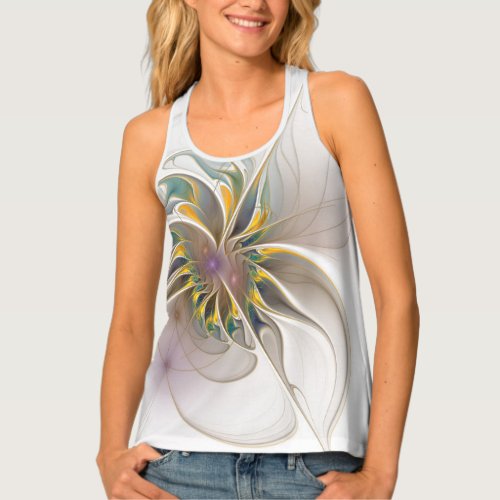 A colorful fractal ornament Abstract Flower art Tank Top