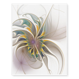 A colorful fractal ornament. Abstract Flower art Temporary Tattoos