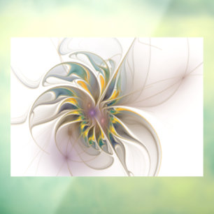 A colorful fractal ornament. Abstract Flower art  Window Cling
