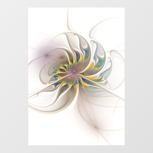 A colorful fractal ornament Abstract Flower art Window Cling