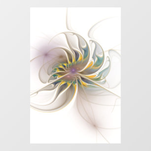A colorful fractal ornament. Abstract Flower art Window Cling