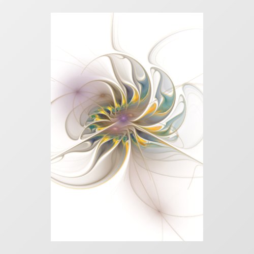 A colorful fractal ornament Abstract Flower art Window Cling