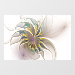 A colorful fractal ornament. Abstract Flower art  Window Cling
