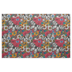 A colorful garden fabric