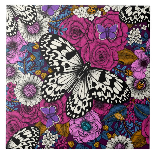 A colorful garden II Ceramic Tile (Front)