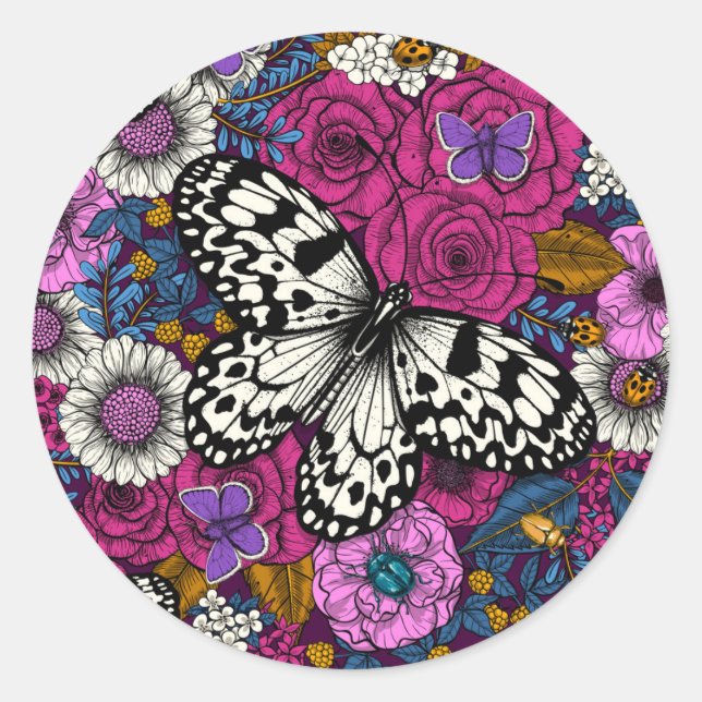 A colorful garden II Classic Round Sticker (Front)