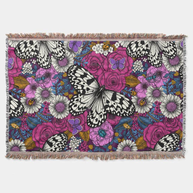 A colorful garden II Throw Blanket (Front)