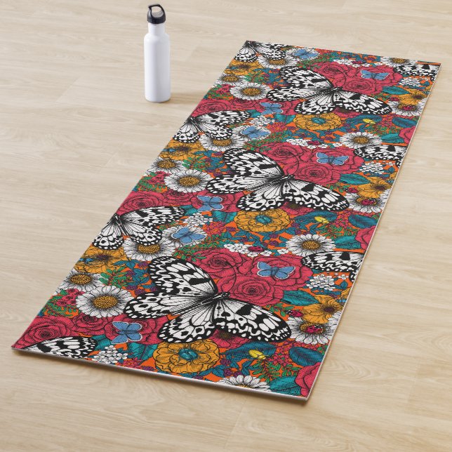 A colorful garden yoga mat (In Situ)