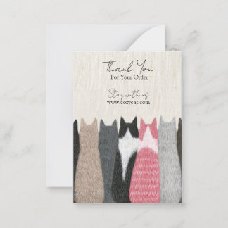 A Colorful Gathering of Cozy Cats Thank You Note Card