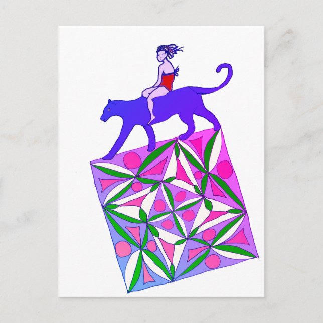 A colorful geometric pattern  holiday postcard (Front)