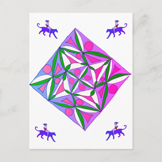 A colorful geometric pattern  postcard (Front)