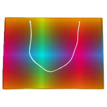 A colorful gift bag with a vibrant gradient 